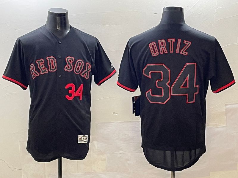 Men Boston Red Sox 34 Ortiz Black Fashion Elite 2025 Nike MLB Jersey style 4